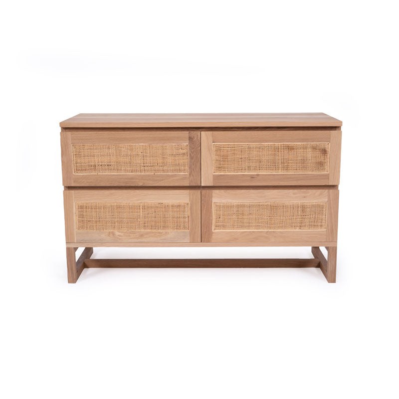 Coogee American Oak Chest with 4 Drawers - 120cm- Notbrand