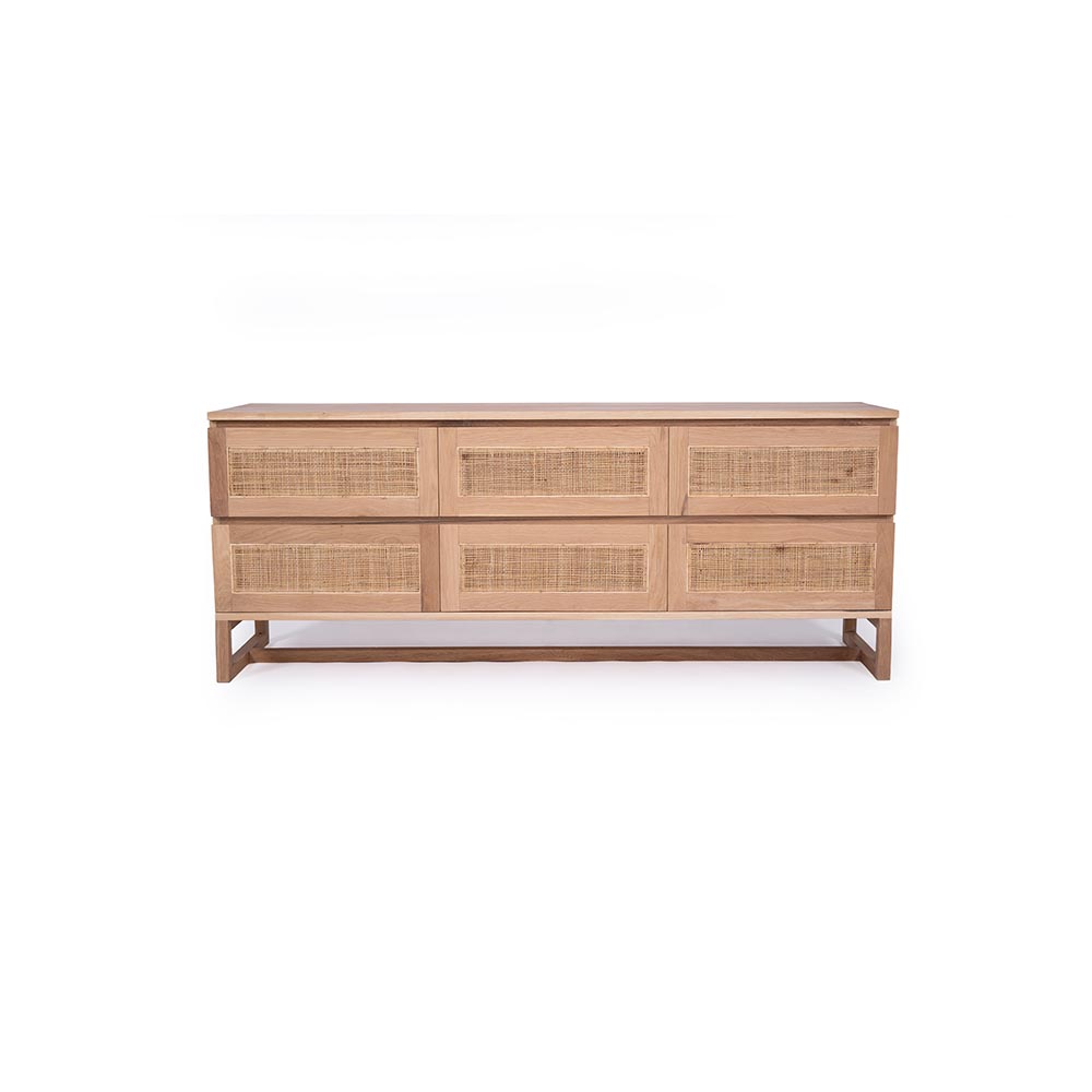 Coogee American Oak Chest with 6 Drawers - Notbrand