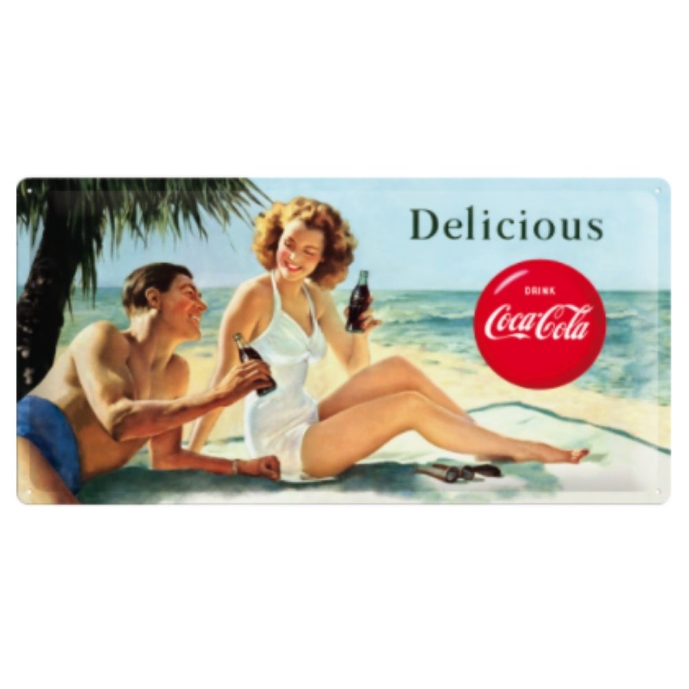 Coca-Cola Long Sign - Beach Couple - NotBrand