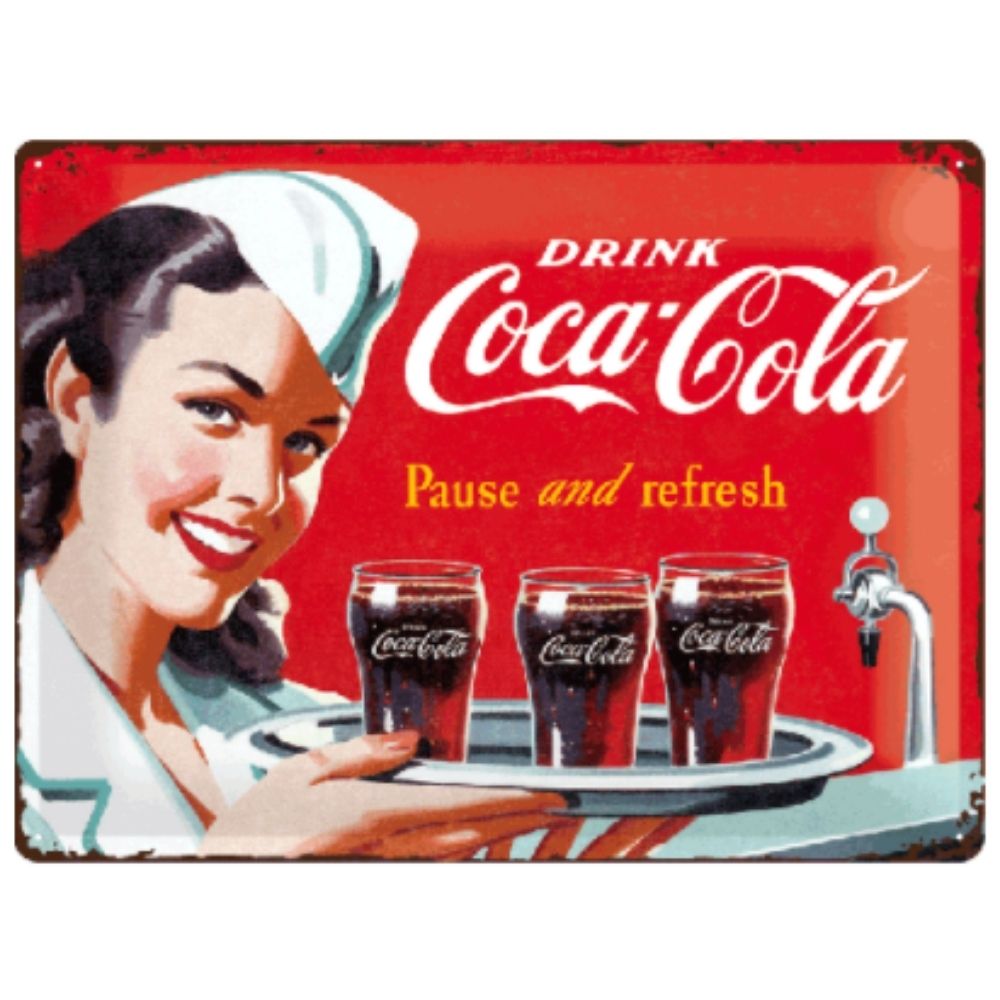 Coca-Cola Waitress 1960 - Large Sign - NotBrand