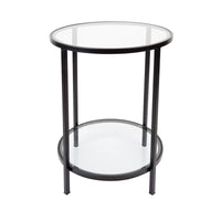Cocktail Round Side Table - Black/Glass - Notbrand