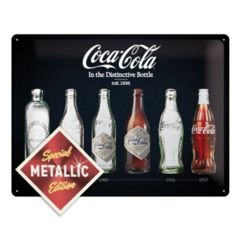 Coke Timeline Black Metallic Large Sign - NotBrand