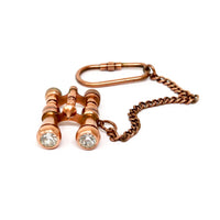 Copper & Diamanté Binoculars Keyring - Notbrand