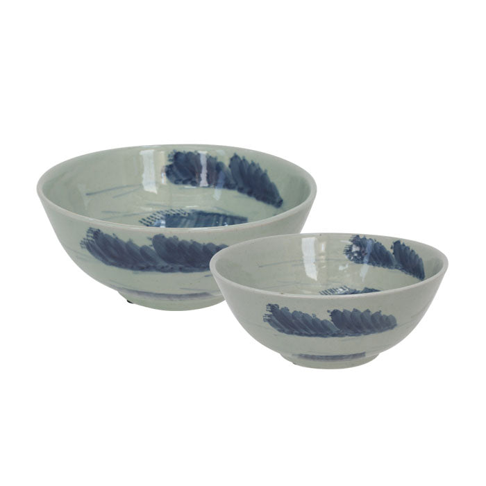 Set of 2 Cumulus Hand Painted Ceramic Bowls - Notbrand