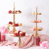 Cupcake Stand 3 Tier Gold (27x53cmH) - Notbrand