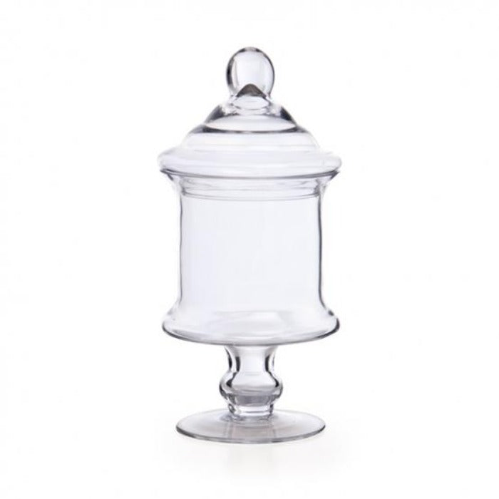 Cylinder Footed Glass Candy Jar with Lid - Clear - Notbrand