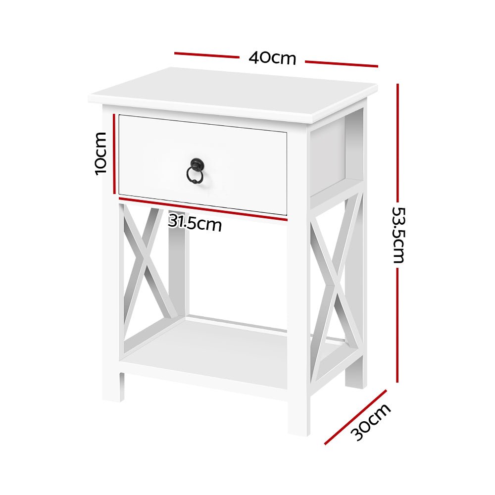 Blisk 1 Drawer Bedside Tables Set - 2 Pieces - Notbrand