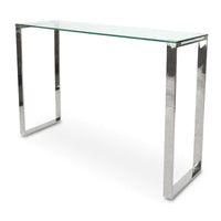 Neeser Console Table With Tempered Glass - Stainless Steel - Notbrand