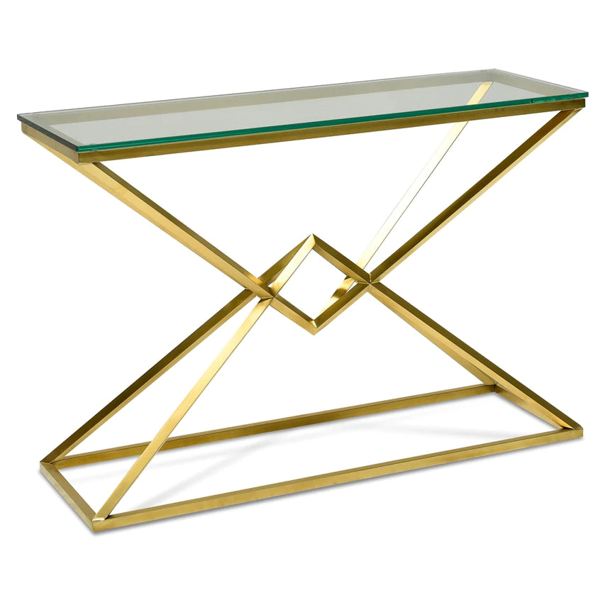 Koblet Glass Console Table - Gold Base - Notbrand