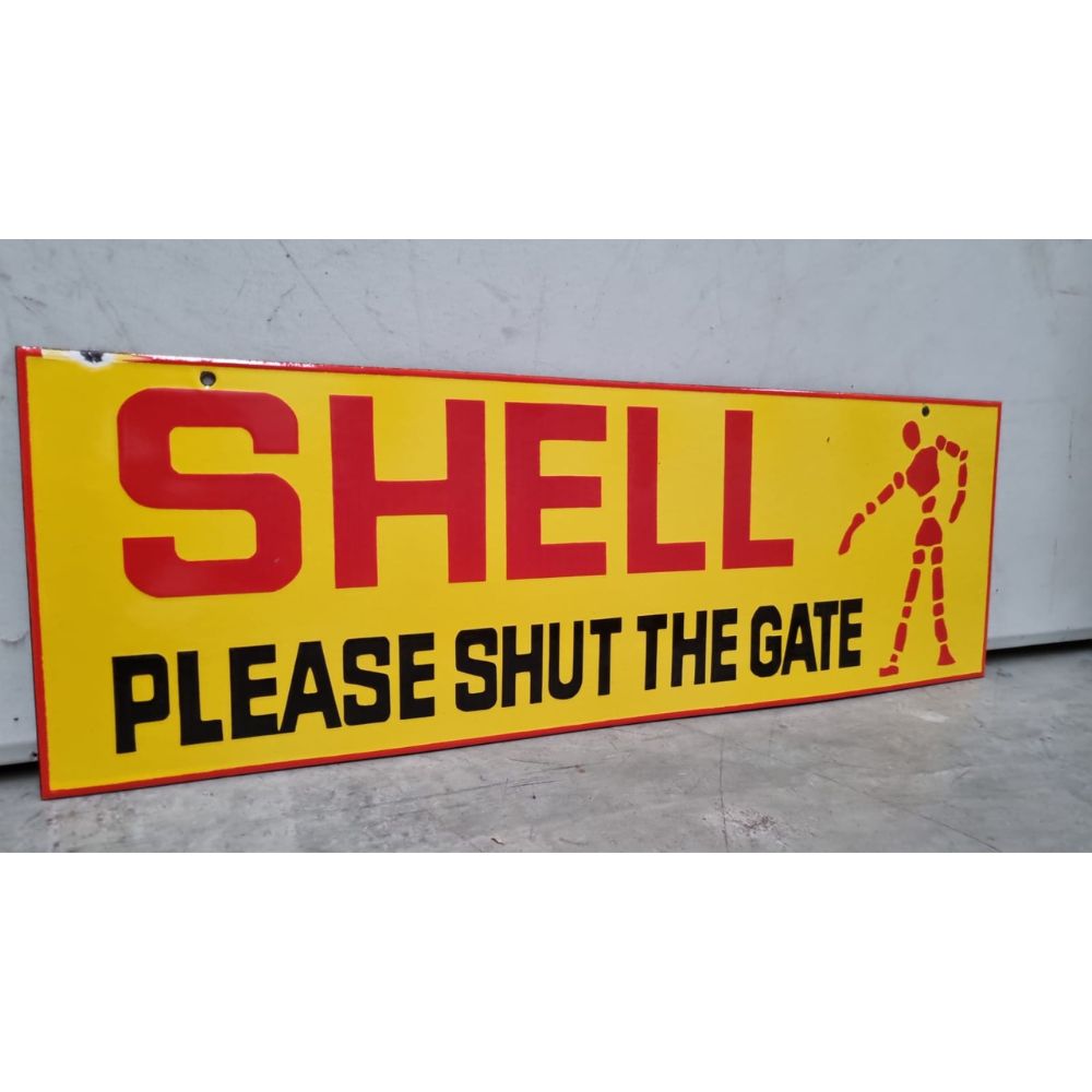 SHELL "Please Shut The Gate" Sign - Notbrand