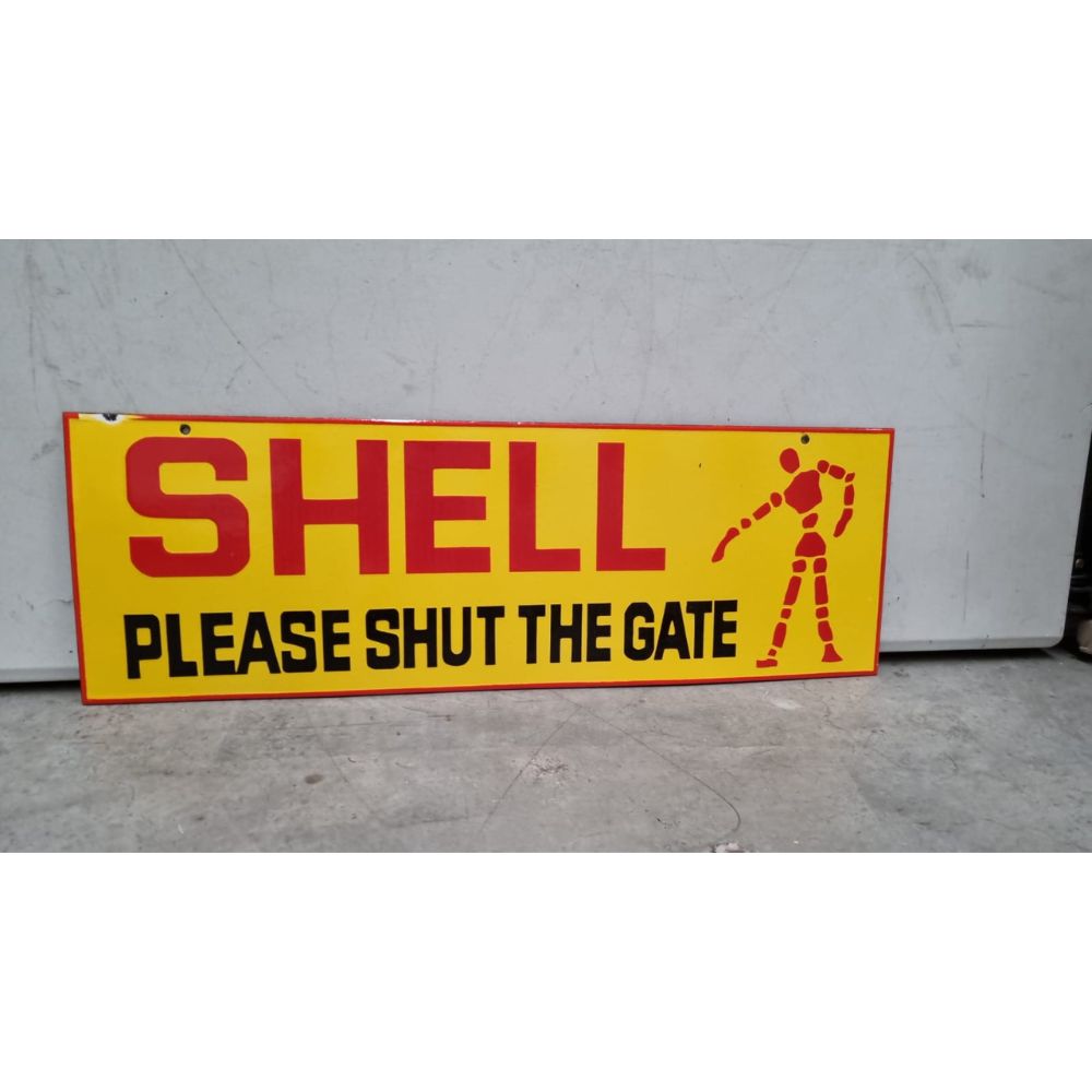 SHELL "Please Shut The Gate" Sign - Notbrand