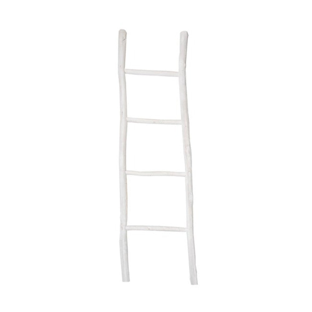 Wooden Decorative Ladder - White - Notbrand