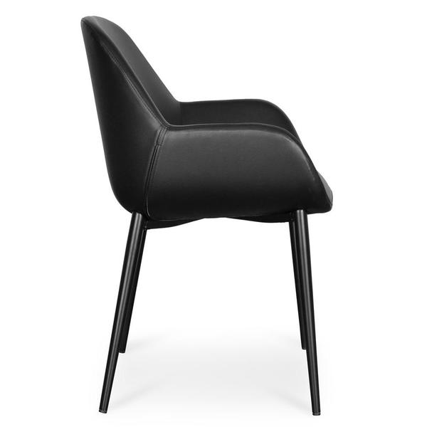 Set Of 2 Taratupa Black PU Leather Dining Chair - Notbrand