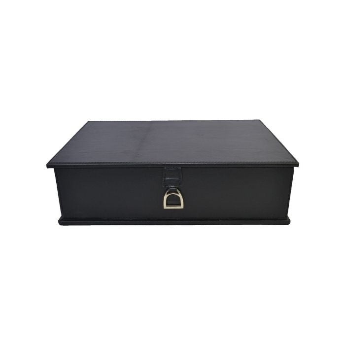 Pharom Black Leather Document Box - NotBrand