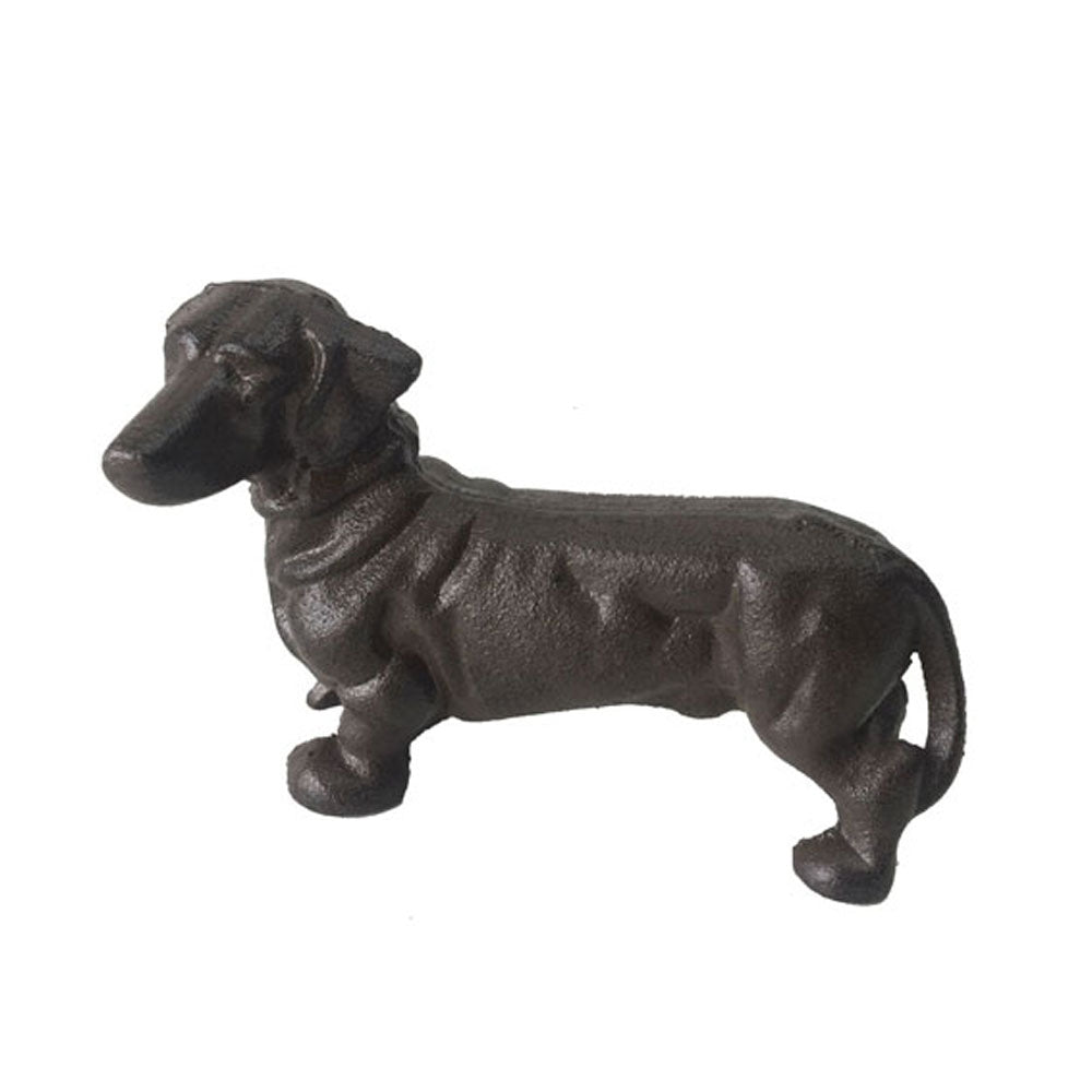 Dachshund Cast Iron Dog Statue - Antique Rust - Notbrand