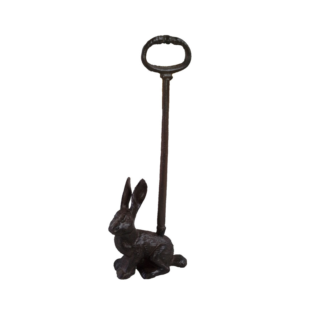 Rabbit Cast Iron Door Stopper with Handle - Antique Rust - Notbrand
