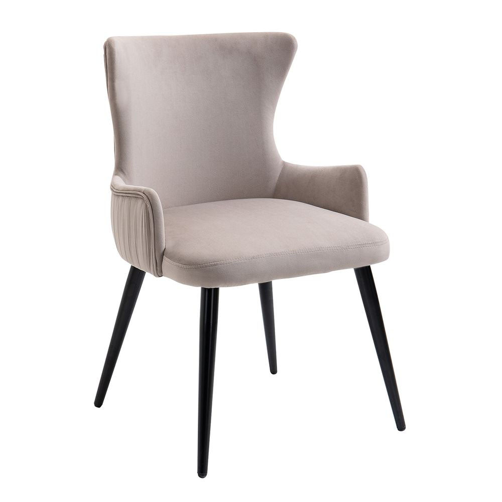 Dorsett Velvet Dining Chair With Metal Legs - Grey - Notbrand