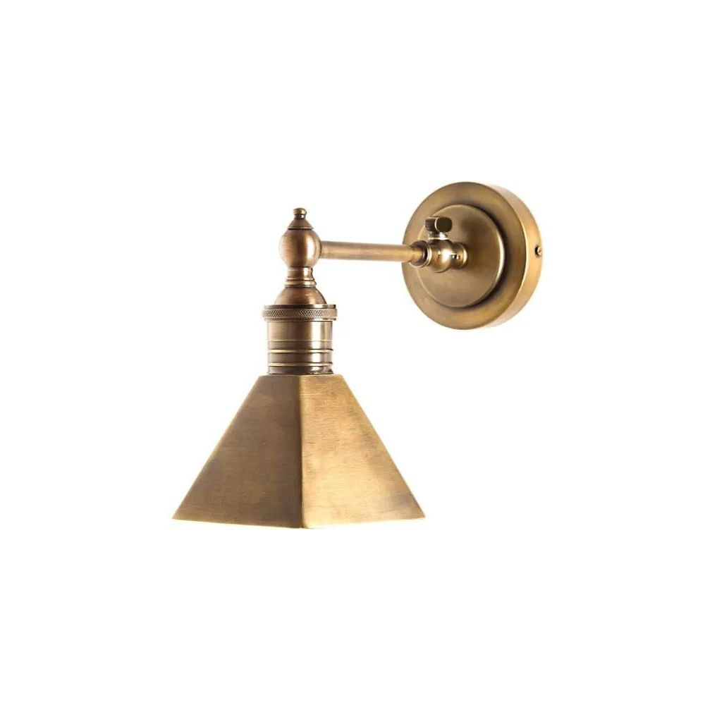 Mayfair Wall Light With Metal Shade - Antique Brass - Notbrand