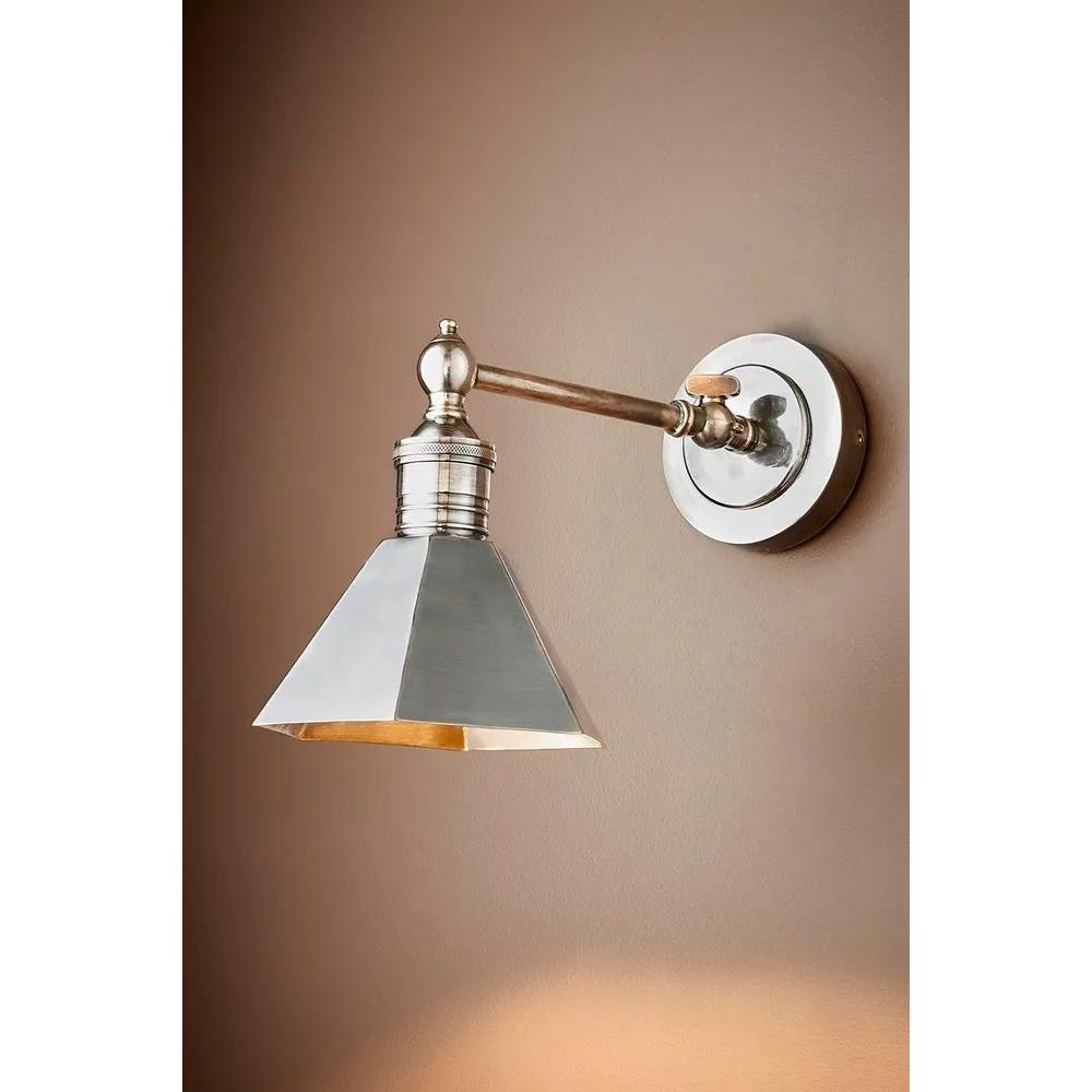 Mayfair Wall Light With Metal Shade - Antique Silver - Notbrand