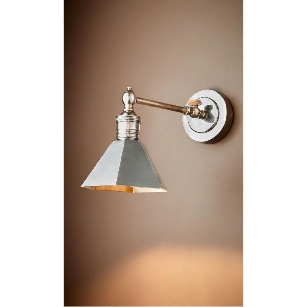 Mayfair Wall Light With Metal Shade - Antique Silver - Notbrand