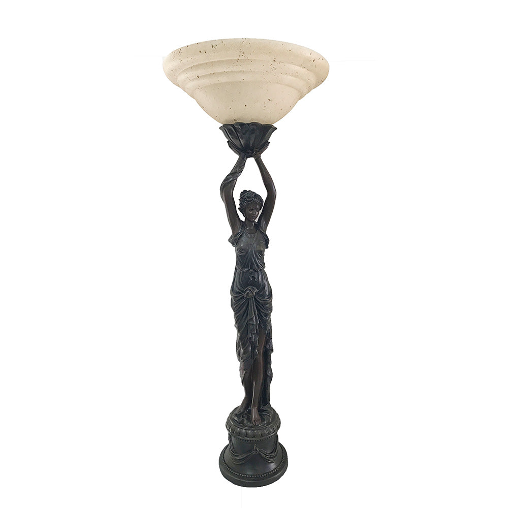 Egyptian Art Deco Lady Figurine Table Lamp - Bronze - Notbrand