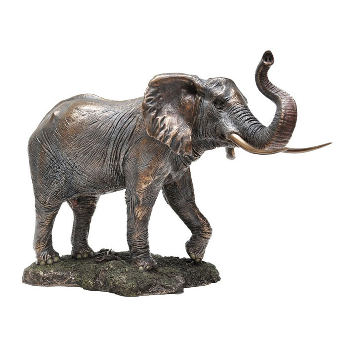 Elephant With Trunk Up Bronze Figurine - Notbrand