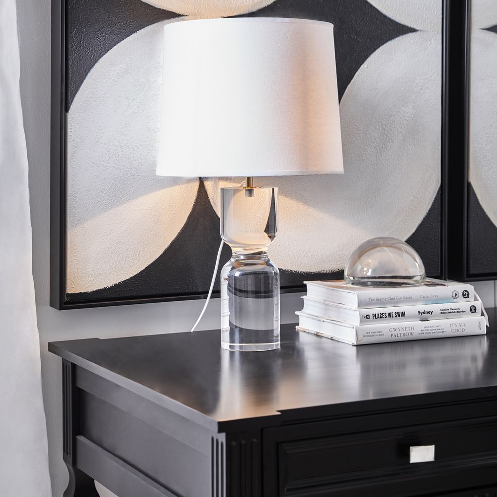 Eli Crystal Base Table Lamp - White - Notbrand