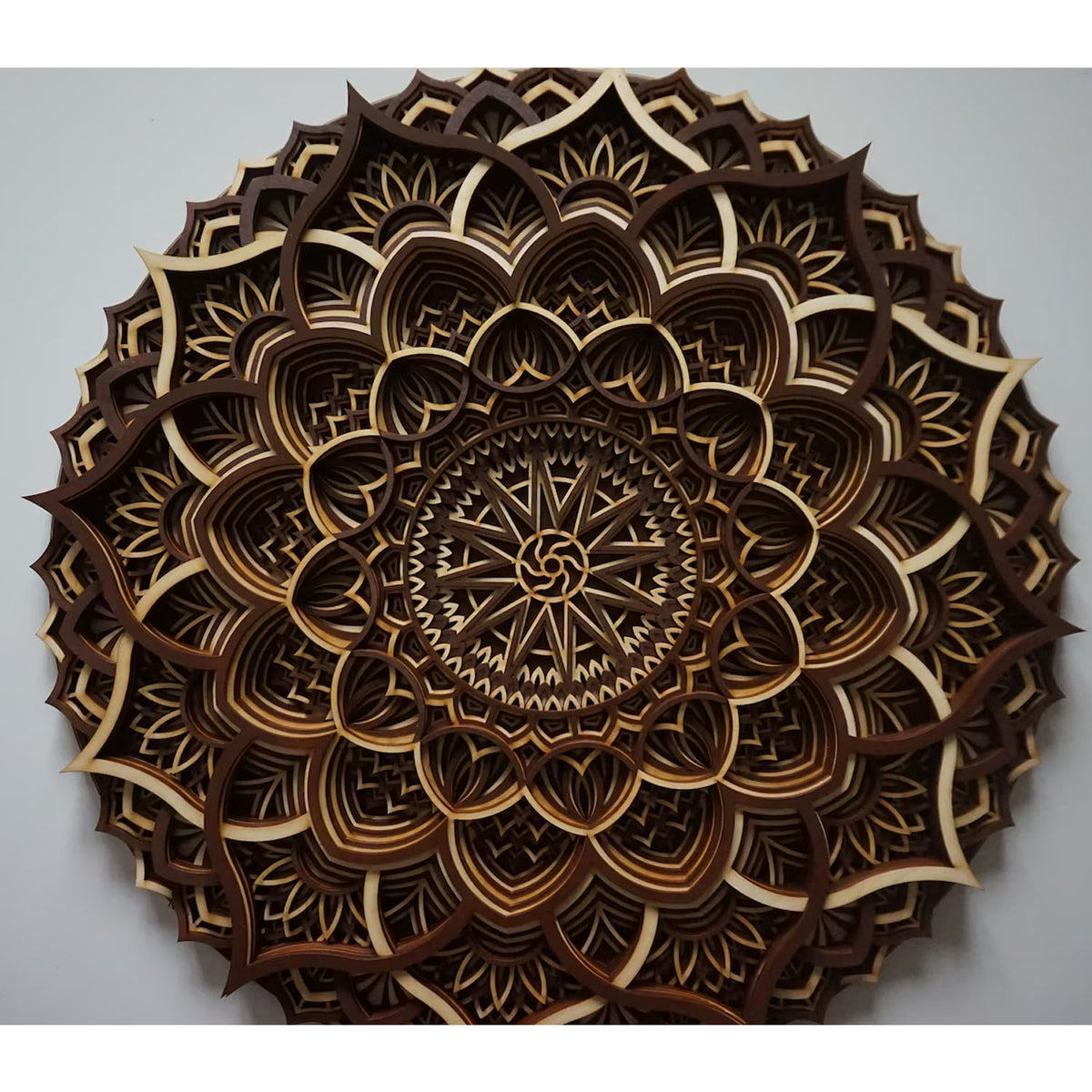 Elwyn Wooden Mandala Wall Art - Brown/Natural - Notbrand