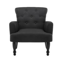 Artiss French Lorraine Chair Retro Wing - Black - Notbrand