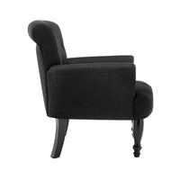 Artiss French Lorraine Chair Retro Wing - Black - Notbrand