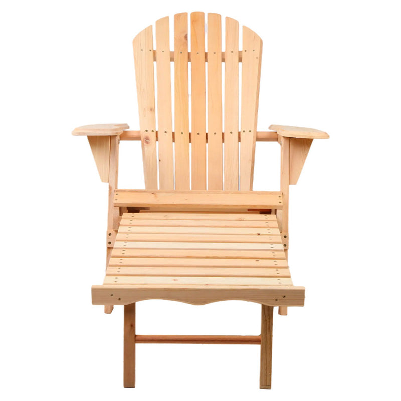 Vitalian Set of 2 Outdoor Adirondack Lounge Chairs Patio ottoman Set - Notbrand