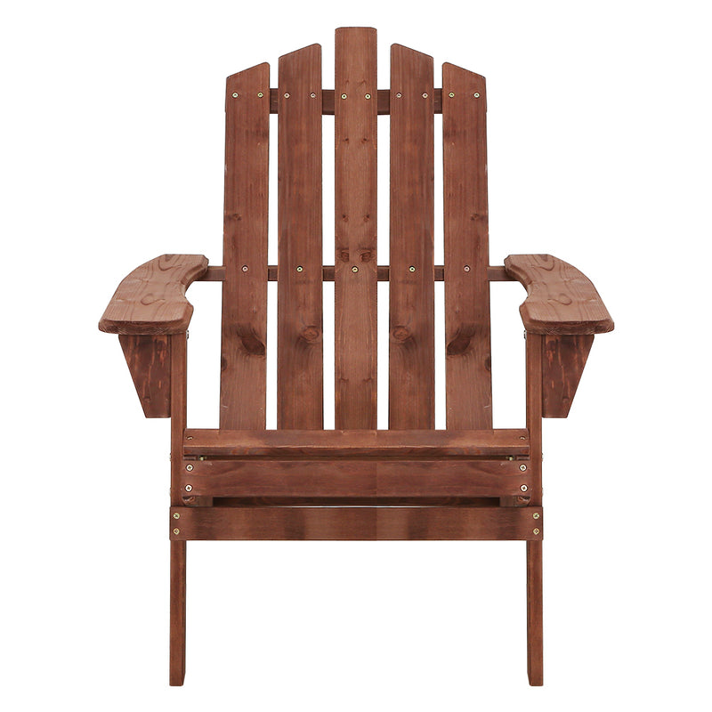 Vitalian Outdoor Wooden Adirondack Beach Chair - Brown - Notbrand
