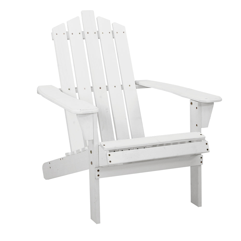 Vitalian Outdoor Wooden Adirondack Beach Chair - White - Notbrand