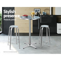 Gardeon Set of 2 Outdoor Bar Stools Patio Furniture Indoor Bistro Kitchen Aluminum - Notbrand