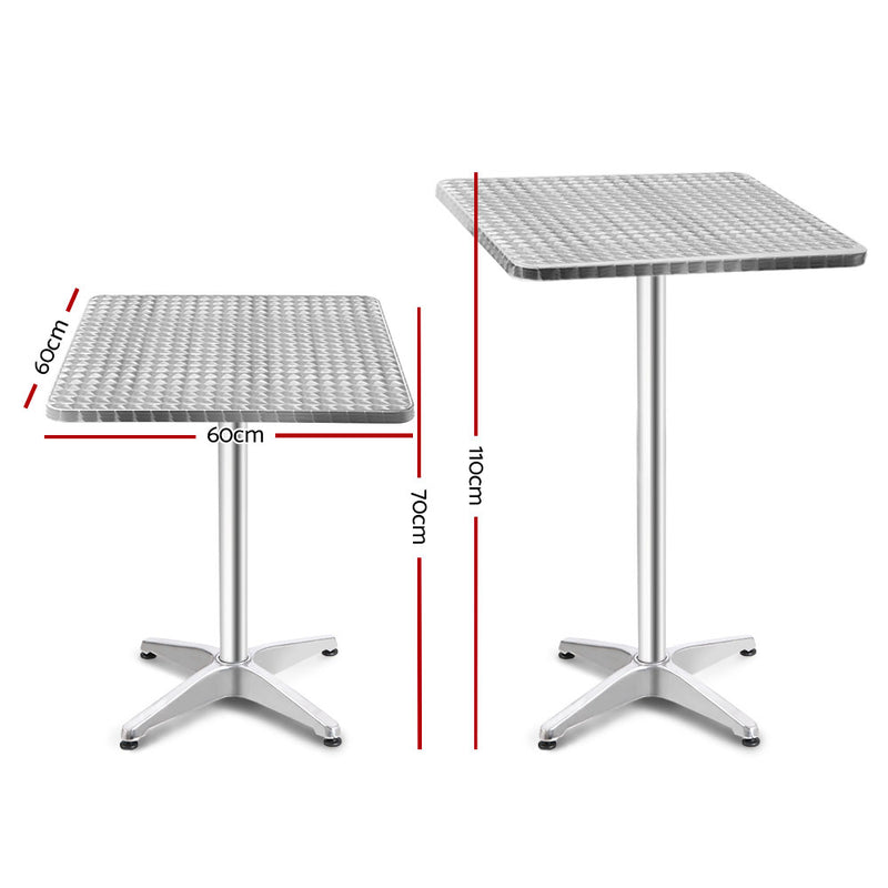 Vitalian Outdoor Foldable Bar Aluminium Table - Stainless Steel - Notbrand