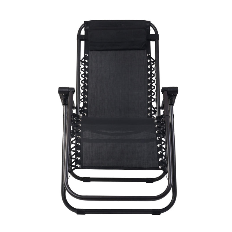Vitalian Outdoor Set of 2 Lounge  Zero Gravity Chairs Reclining - Black - Notbrand
