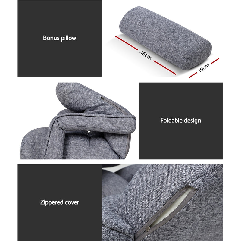 Artiss Swivel Recliner Floor Sofa - Grey - Notbrand