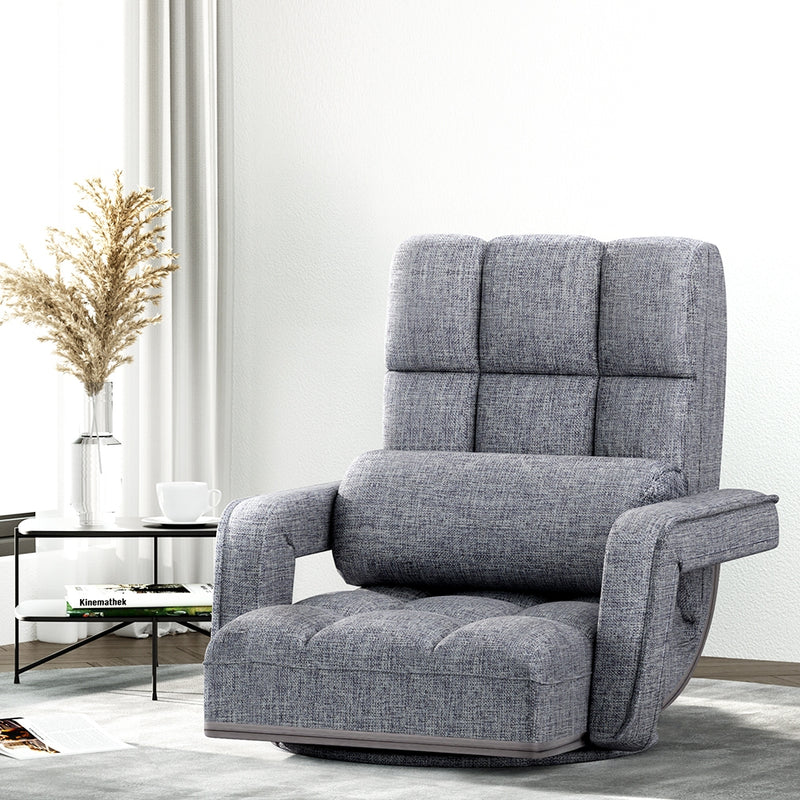 Artiss Swivel Recliner Floor Sofa - Grey - Notbrand