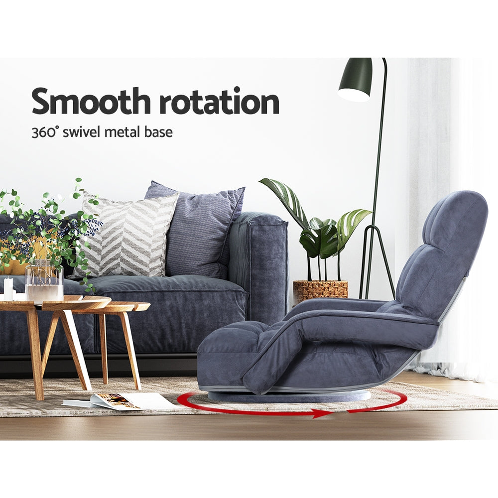 Artiss Swivel Recliner Floor Sofa - Charcoal - Notbrand