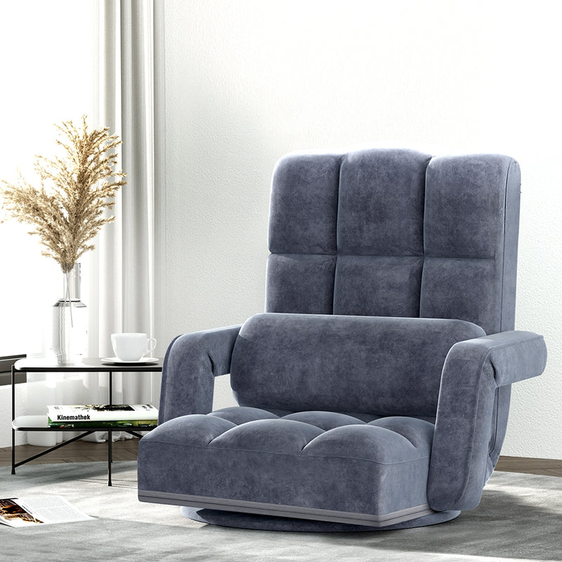Artiss Swivel Recliner Floor Sofa - Charcoal - Notbrand