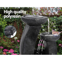 Galven Solar Fountain with Light in Blue - 3 Tier - Notbrand