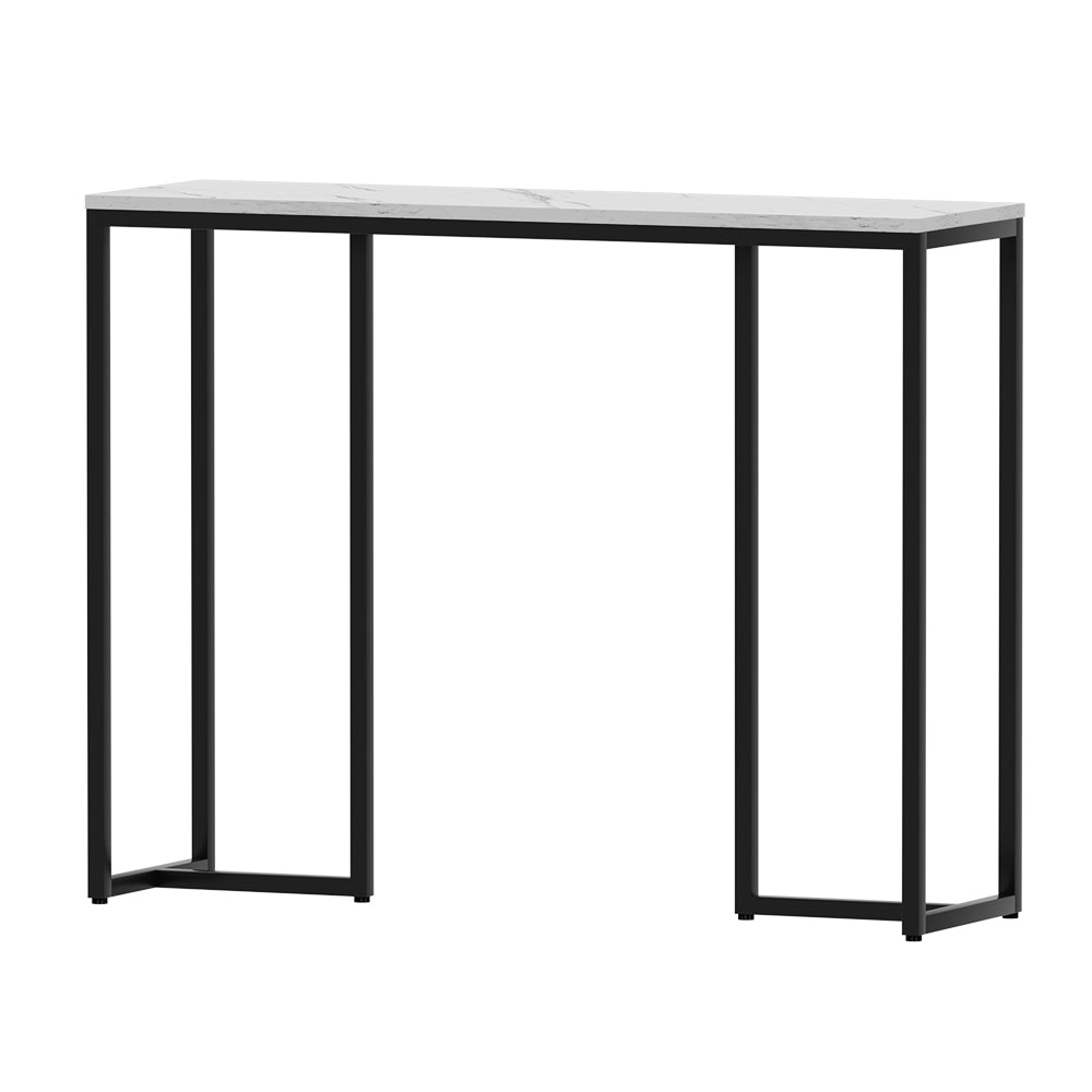 Artiss Console Table With Marble Effect - White - Notbrand