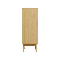 Artiss Rattan Shoe Storage Cabinet with Cupboard Shelf - Wood - Notbrand
