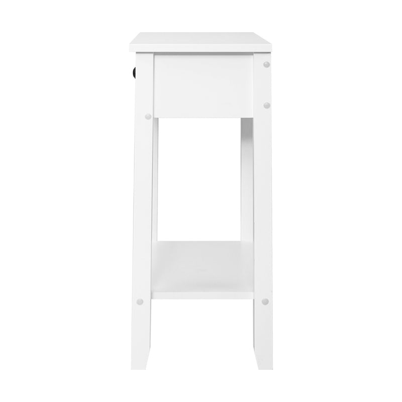 Blisk 1 Drawer & Shelf Bedside Tables - White - Notbrand