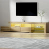 Artiss TV Cabinet with RGB Led in Wood - 215cm - Notbrand