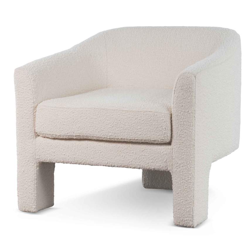 Fabric Armchair - Ivory White Boucle - NotBrand