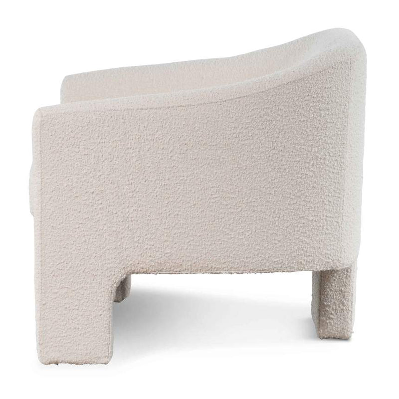 Fabric Armchair - Ivory White Boucle - NotBrand