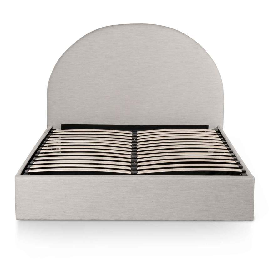 Fabric King Bed - Pearl Grey with Storage - Notbrand