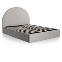 Fabric King Bed - Pearl Grey with Storage - Notbrand