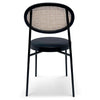Fabric Natural Rattan Dining Chair - Black - Notbrand